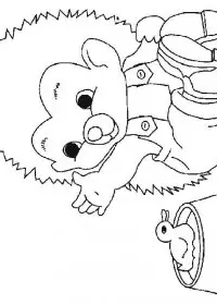 Fisă de colorat cu Animale arici de colorat p35