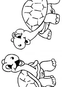 Fisă de colorat cu Animale broaste testoase de colorat p22