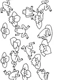 Fisă de colorat cu Animale broscute de colorat p01