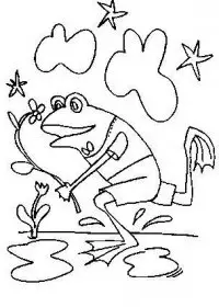 Fisă de colorat cu Animale broscute de colorat p27