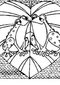 Fisă de colorat cu Animale broscute de colorat p35