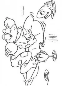 Fisă de colorat cu Animale broscute de colorat p41