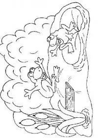 Fisă de colorat cu Animale broscute de colorat p66