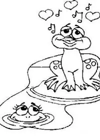 Fisă de colorat cu Animale broscute de colorat p73