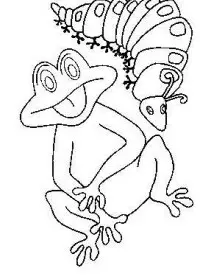 Fisă de colorat cu Animale broscute de colorat p74