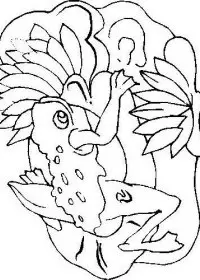 Fisă de colorat cu Animale broscute de colorat p86