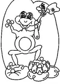 Fisă de colorat cu Animale broscute de colorat p88