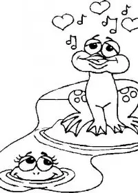 Fisă de colorat cu Animale broscute de colorat p96