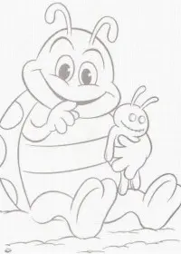 Fisă de colorat cu Animale buburuze de colorat p01