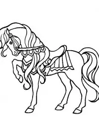 Fisă de colorat cu Animale cai de colorat p06