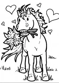 Fisă de colorat cu Animale cai de colorat p13