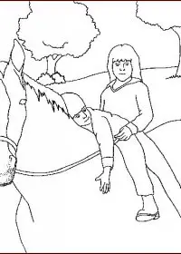 Fisă de colorat cu Animale cai de colorat p35