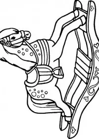 Fisă de colorat cu Animale cai de colorat p44