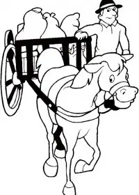 Fisă de colorat cu Animale cai de colorat p45