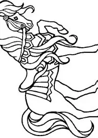 Fisă de colorat cu Animale cai de colorat p51