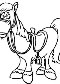 Fisă de colorat cu Animale cai de colorat p60