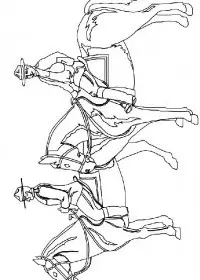 Fisă de colorat cu Animale cai de colorat p62