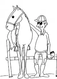Fisă de colorat cu Animale cai de colorat p64