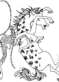 Fisă de colorat cu Animale cai de colorat p73