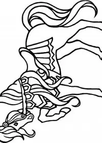 Fisă de colorat cu Animale cai de colorat p82