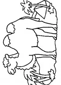 Fisă de colorat cu Animale camile de colorat p04