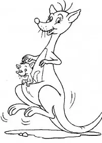 Fisă de colorat cu Animale canguri de colorat p04