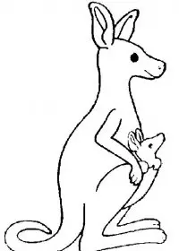 Fisă de colorat cu Animale canguri de colorat p05