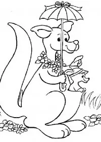 Fisă de colorat cu Animale canguri de colorat p15