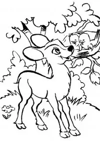 Fisă de colorat cu Animale caprioare de colorat p02