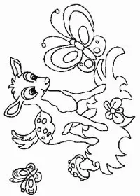 Fisă de colorat cu Animale caprioare de colorat p05