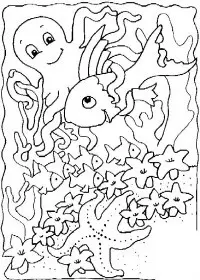 Fisă de colorat cu Animale caracatite de colorat p06