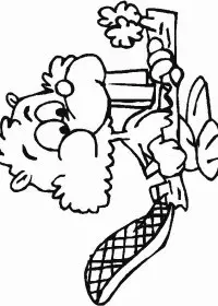 Fisă de colorat cu Animale castori de colorat p03