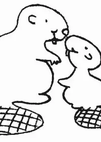 Fisă de colorat cu Animale castori de colorat p06