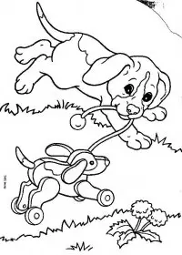 Fisă de colorat cu Animale catelusi de colorat p04