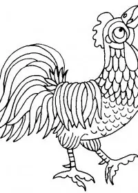 Fisă de colorat cu Animale cocosi de colorat p08