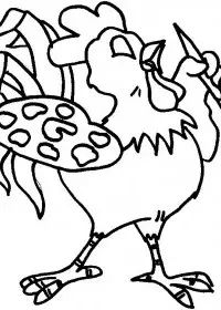 Fisă de colorat cu Animale cocosi de colorat p13