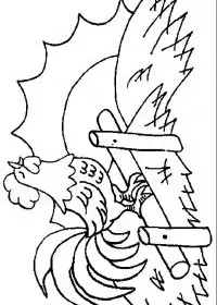 Fisă de colorat cu Animale cocosi de colorat p28