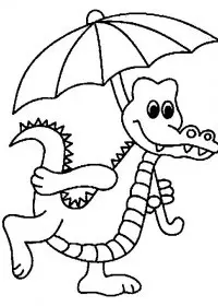 Fisă de colorat cu Animale crocodili de colorat p03