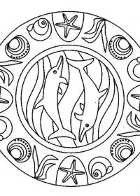 Fisă de colorat cu Animale delfini de colorat p11