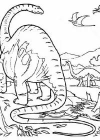 Fisă de colorat cu Animale dinozauri de colorat p09
