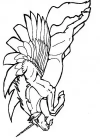 Fisă de colorat cu Animale unicorni de colorat p08