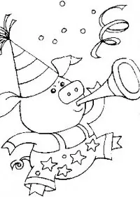 Fisă de colorat cu Anul nou de colorat p07