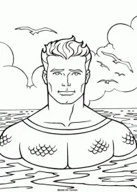 Fisă de colorat cu Aquaman de colorat p03