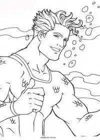 Fisă de colorat cu Aquaman de colorat p07