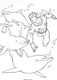 Fisă de colorat cu Aquaman de colorat p09