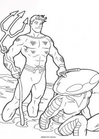Fisă de colorat cu Aquaman de colorat p12
