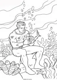 Fisă de colorat cu Aquaman de colorat p15