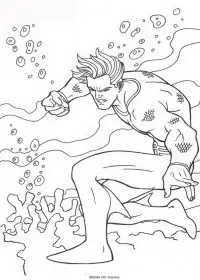 Fisă de colorat cu Aquaman de colorat p18