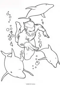 Fisă de colorat cu Aquaman de colorat p26