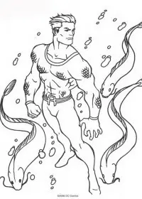 Fisă de colorat cu Aquaman de colorat p28